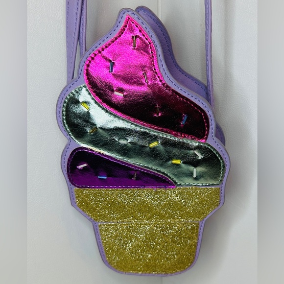 Target Colorful Metallic Lavender Ice Cream Cone Purse Shoulder Bag Crossbody - Picture 1 of 7